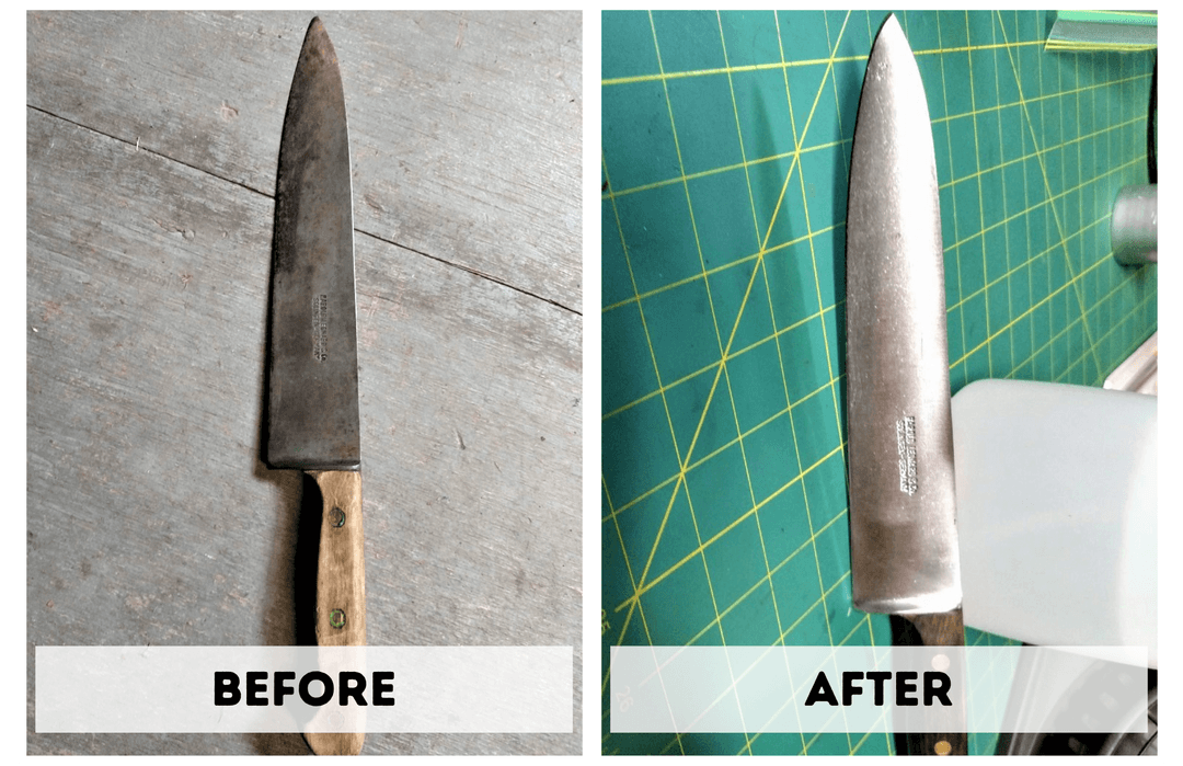 Before and After Of A Knife Restoration